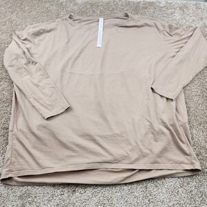 CRZ Yoga Pima Cotton Workout Long Sleeve Shirt For Women Athletic Crew Neck